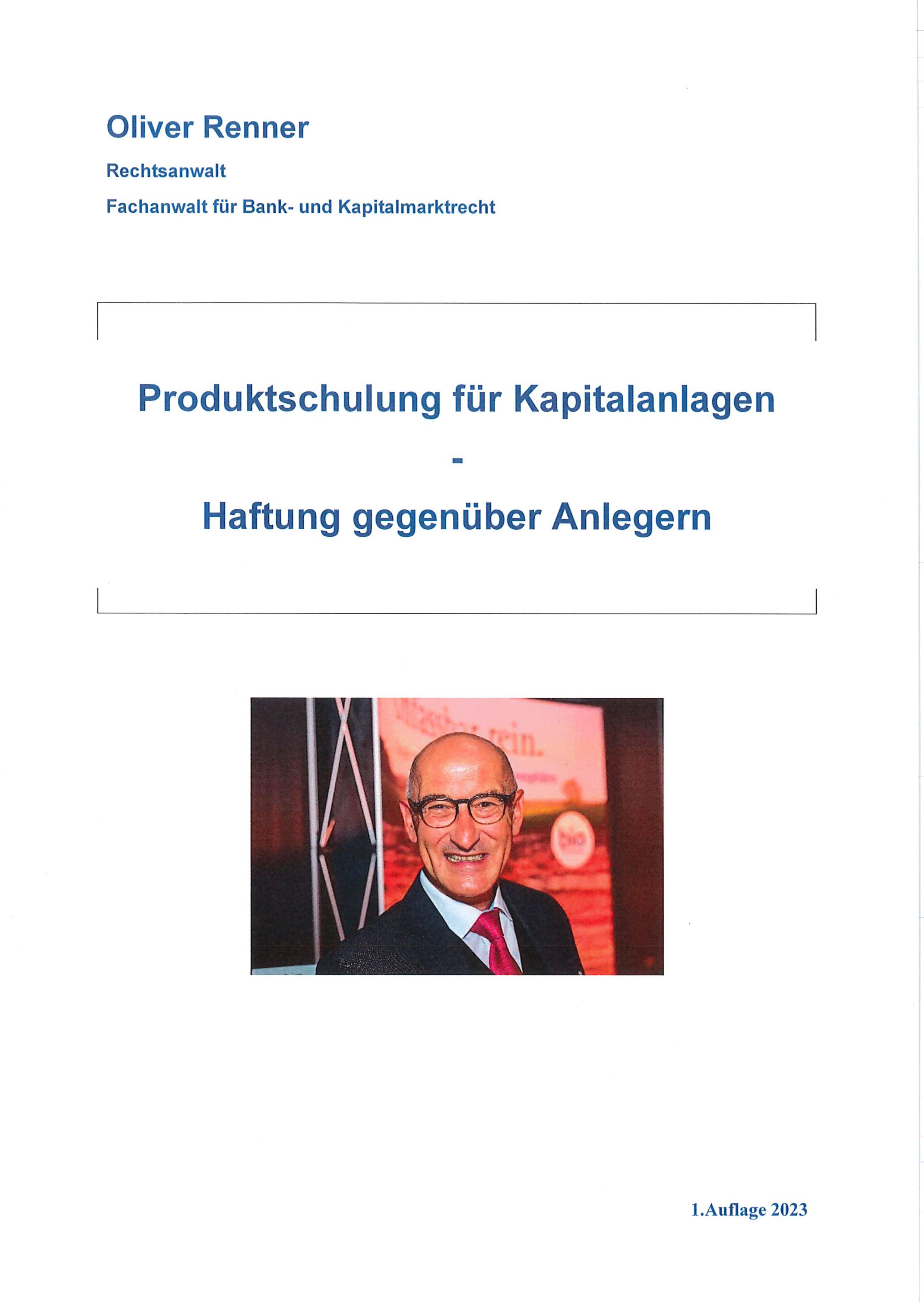 Produktschulung für Kapitalanlagen - Haftung gegenüber Anlegern